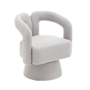 NicBex Boucle Swivel Accent Chair,Upholstered Swivel Living Room Chairs with Curved Backrest,Modern Arm Chair,Accent Chairs for Living Room - 1 of 4