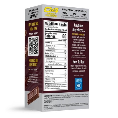 C4 Energy Protein Hershey's Chocolate Powder Sticks - 6pk