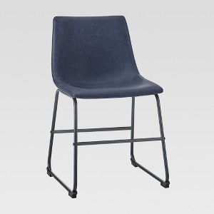 Set of 2 Laslo Modern Upholstered Faux Leather Dining Chairs - Saracina Home - 1 of 4