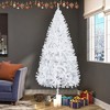 Angel Sar 8FT Flocked Christmas Tree, Pre-Lit Artificial Pine with 1349 Branch Tips, Metal Stand, Snow White Holiday Decor - 2 of 4