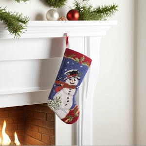 Snowman Motif Christmas Decorations 19" Christmas Stockings, Polyester Blend Stocking Stuffers with Hanging for Mantel Christmas Tree Holiday Decor - 1 of 4