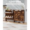 Shoe Storage Cabinet with 2 Flip Drawers, Entryway Slim Shoe Rack, Freestanding Hidden Shoe Organizer Cabinet with Metal Legs - 4 of 4