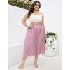 BLUEMING Womens Plus Size Pleated Skirts Floral High Rise Elastic Waist Swing Flar Maxi Skirt - 4 of 4