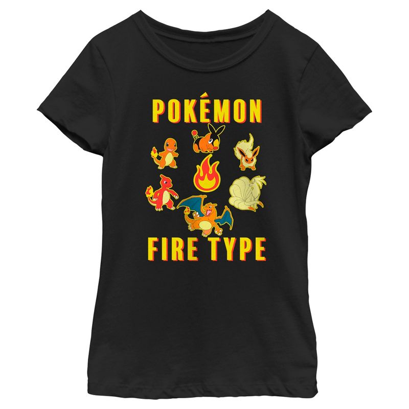 Girl's Pokemon Generations Fire Type T-Shirt, 1 of 5