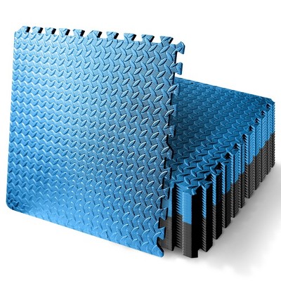 Squatz 25 - Pc Foam Interlocking Exercise Mat - Black & Blue