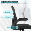 KERDOM Ergonomic Office Chair, Adjustable Lumbar Support, Breathable Mesh Fabric, Durable and Reliable, Black - 2 of 4
