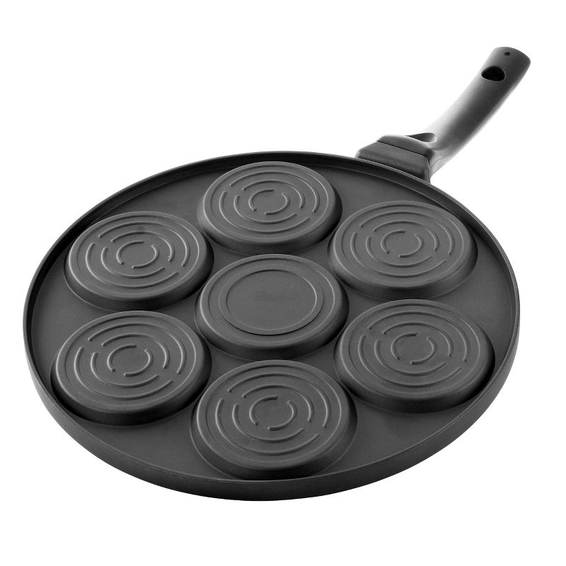 MegaChef Happy Face Emoji 10.5 Inch Aluminum Nonstick Pancake Maker Pan with Cool Touch Handle, 4 of 11