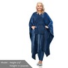Women Cozy Wearable Fleece Blanket Wrap Shawl Cape With Large Front Pockets, Warm Soft Fuzzy Snuggly Blanket Gift for Woman Wife - Catalonia - 4 of 4