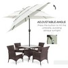 Sapphtopaz 9Ft Patio Umbrella 3 Tiers Market Umbrella Ventilated Top with Crank and Push Button Tilt for Garden, Beach, Lawn, Backyard - 4 of 4