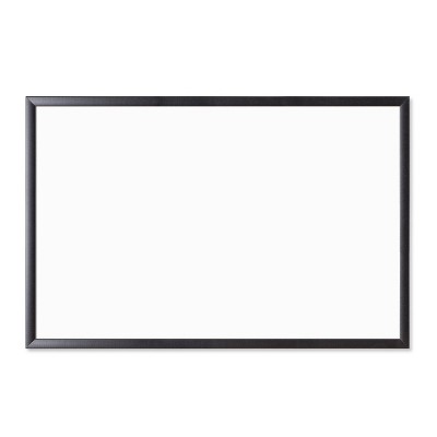 U Brands 35"x23" Magnetic Dry Erase Board Black Frame