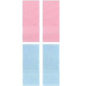 REGALWOVEN 4 Pcs Bathroom Decorative Cotton Soft Absorbent Sold Striped Hand Towel - 1 of 4