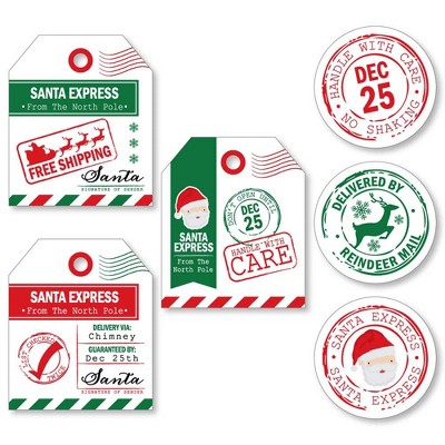 Big Dot of Happiness Santa's Special Delivery - DIY Shaped From Santa Claus Christmas Cut-Outs - 24 Count