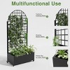 Wooakway 72"H Arch Metal Planter Box with Trellis Raised Garden Bed with Arbor Privacy Screen with Wheels - 4 of 4