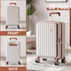 HONGGE 20" Carry-On Luggage 100% PC Hardshell Suitcase with Front Laptop Pocket, 360° Spinner Wheels & TSA Lock - 3 of 4