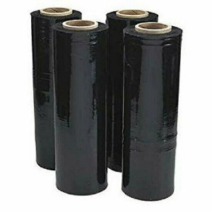 supplyhut 18'' x 1500' 80Ga 4 Rolls Pallet Wrap Stretch Film Hand Shrink Wrap 1500FT Black - 1 of 2