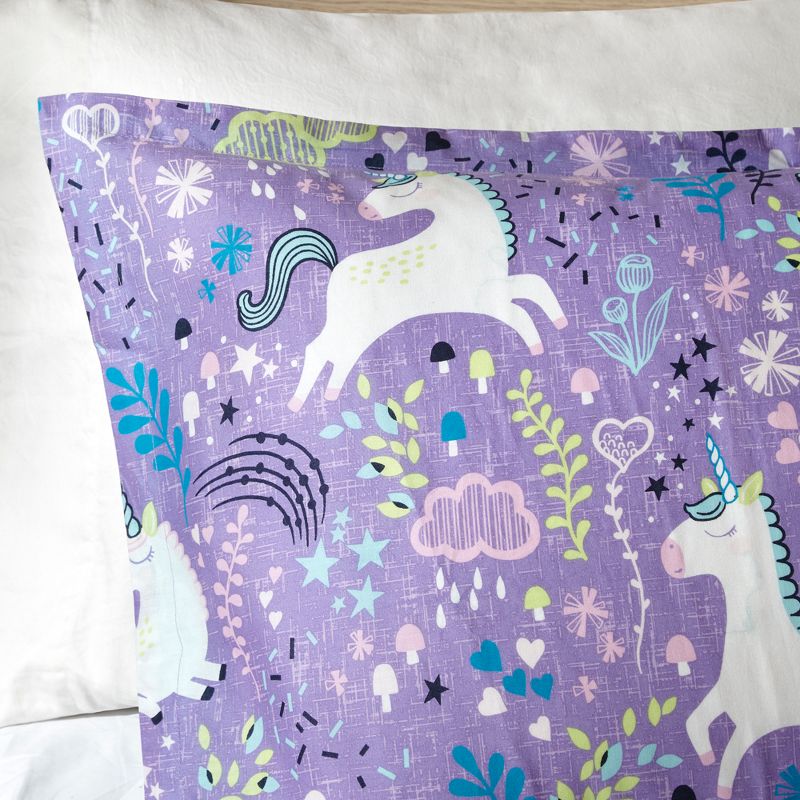 Laila Cotton Reversible Unicorn Print Kids' Comforter Set - Urban Habitat, 4 of 8