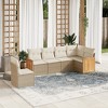 vidaXL 6 Piece Patio Sofa Set with Cushions Beige and Cream Poly Rattan - Without Table - 2 of 4