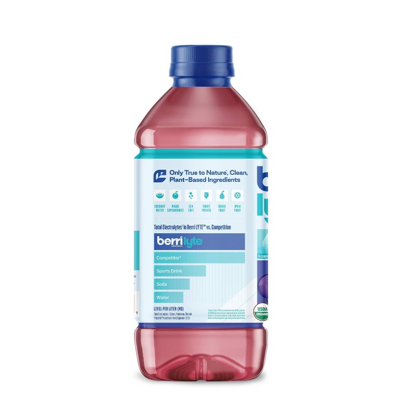 Berri Lyte Organic Plant-Based Electrolyte Drink Solution - Acai Berry - 33.81 fl oz, 4 of 13