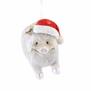 Roman Pudgy Pals Ornament Christmas Tree Ornament , Christmas Animal Santa Hat (1PC) - 1 of 3