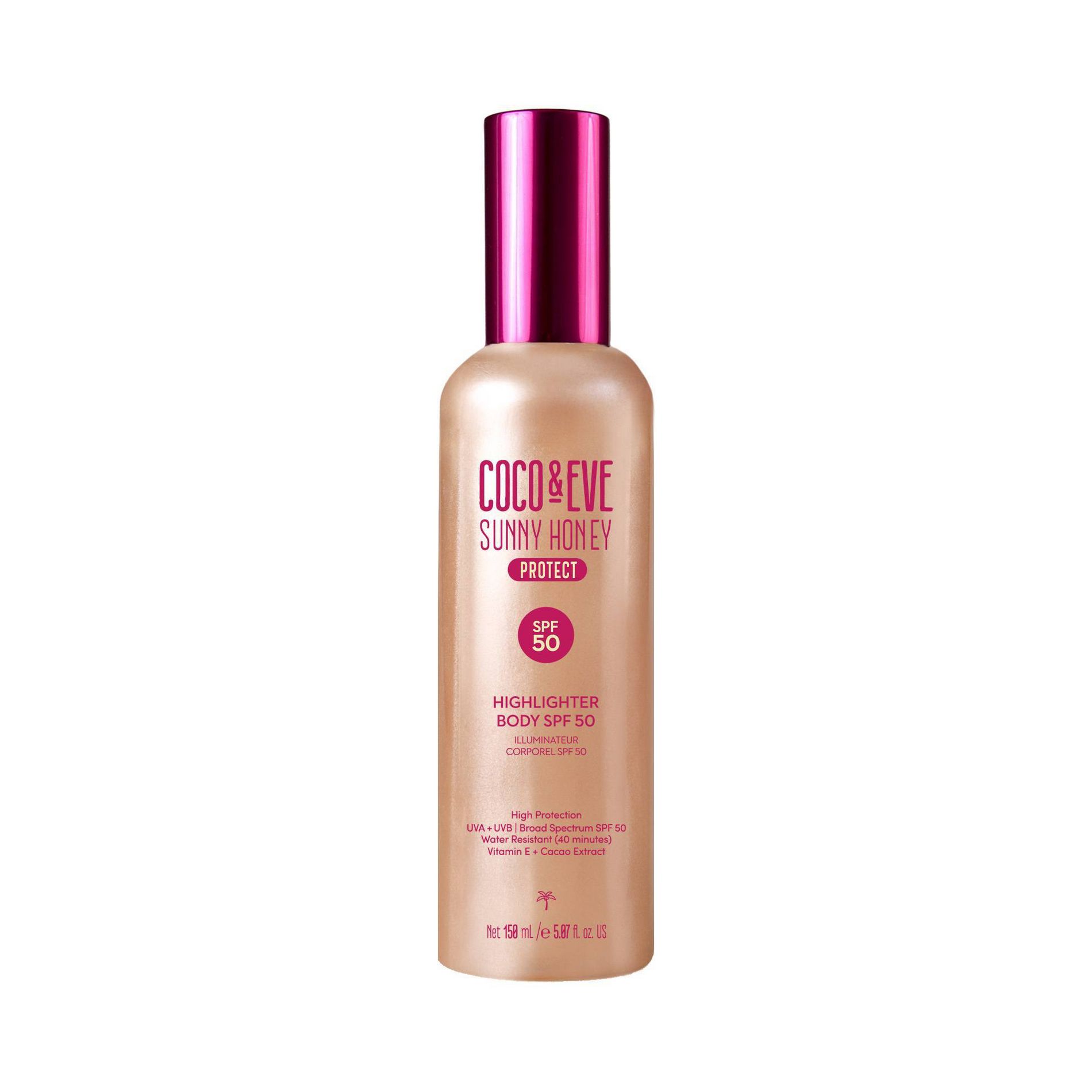 Coco & Eve Sunny Honey Protect Highlighter Body Lotion - SPF 50 - 5.07 fl oz - Ulta Beauty: Moisturizing, Paraben-Free, Vegan, Tropical Scent