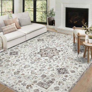 Garvee Washable Area Rug Vintage Neutral Stain Resistant Runner Soft Non Slip Large Floor Carpet for Living Room Bedroom Kitchen Home Office Indoor - 1 of 4