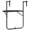 vidaXL Balcony Table Black Plastic 23.6x25.2x32.9 in Foldable - 4 of 4