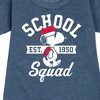 Girls' - Peanuts - Snoopy School Squad Graphic Short Sleeve Fleece Dress - 2 of 4