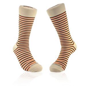 Orange and Black Stripes  Socks from the Sock Panda (Men's Sizes, Adult Large) - 1 of 4