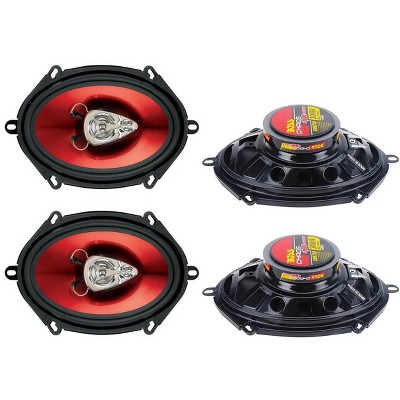 BOSS CH5730 5x7" 600W 3-Way Car Coaxial Audio Stereo Speakers Red 2 PAIRS