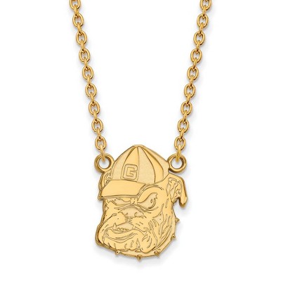 Black Bow Jewelry 10k Yellow Gold Georgia Bulldogs NCAA Necklace 18 Inch