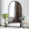 Spassway Arched Wood Full Length Mirror with Bracket Decorative Freestand Mirror Accent Wall Mirror for Living Room Bedroom Black - 3 of 4