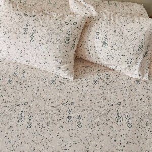 100% Turkish Cotton Vintage Printed Flannel Sheet Set - Patina Vie - 1 of 4