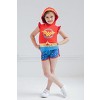 DC Comics Justice League Wonder Woman Girls Tank Top and Dolphin Active French Terry Shorts Little Kid to Big Kid - 2 of 4