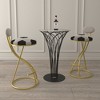 KWPZQEB Round Bar Stools Set of 2 with S-shaped Metal frame, Tall Bar Stools with Upholstered & Back, Kitchen Bar stools for Kitchen Island, Pub, Cafe - 4 of 4