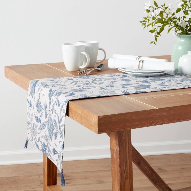 Cotton Floral Table Runner Blue - Threshold™, 2 of 8