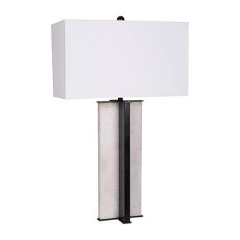 SAGEBROOK HOME 28" Pillar Metal Table Lamp Black/White