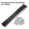 Unique Bargains 14G Bicycle Carbon Steel Spoke with Nipples Black 36 Pcs - 4 of 4