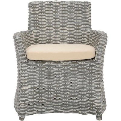 Cabana Rattan Arm Chair - Grey White Wash - Safavieh