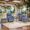 POCASSY Outdoor Swivel Rocker Patio Swivel Chairs Set of 2, 6" Thick Cushions All Weather Gray Wicker Swivel Glider Chairs with High Back for Porch - 3 of 4