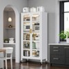 KTMBDW 65" Kitchen Pantry Storage Cabinet, 6 Tier Metal Display Storage Cabinet with Transparent Door, Adjustable Shelves & Wheels for Kitchen - 3 of 4