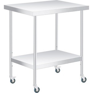 Stainless Steel Work Table with Adjustable Undershelf - Heavy Duty Metal Prep Table for Commercial Kitchen, Restaurant, Hotel - 1 of 4
