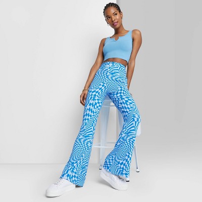 blue boho flare pants