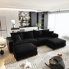 TiramisuBest 102.4" Plush Corduroy 4-Seat Sofa with 2 Ottomans, Deep Seat Cloud Couch, Convertible Lounge Sofa,Grey - 2 of 4