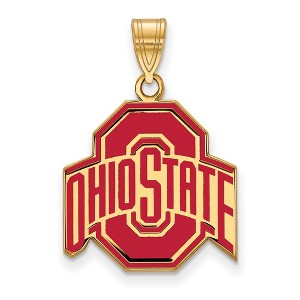 Black Bow Jewelry 14k Yellow Gold Plated Sterling Silver Ohio State Buckeyes NCAA Large Pendant - 1 of 3