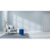 BirdRock Home Round Velvet Ottoman Foot Stool with Lattice - Blue - 3 of 3