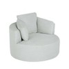 Dolonm Compressible Corduroy Round Chair with Padded Backrest,for Living Room, Office, and Apartment (No Swivel) - 3 of 4