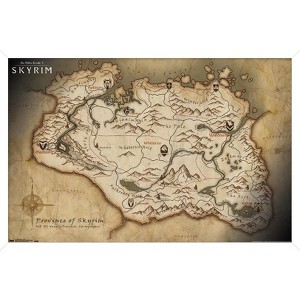 Trends International The Elder Scrolls V: Skyrim - Map Framed Wall Poster Prints - 1 of 4