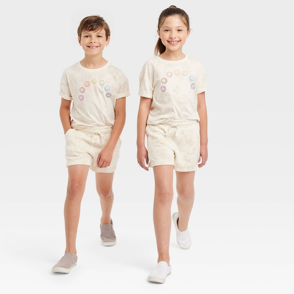 Kids' Shorter-Length Tie-Dye Shorts - Cat & Jack Beige XXL