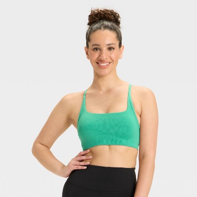 Women's Seamless Ribbed Light Support Sports Bra - All In Motion™