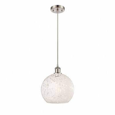 White Mouchette - 1 Light Cord Hung Mini Pendant In Modern Style-11.75 Inches Tall and 10 Inches Wide